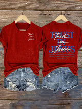 Women's  "Trust in Jesus" 37:5 Bible Verse Design Print T-Shirt