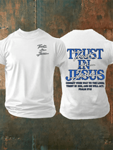 Men's   "Trust in Jesus" 37:5 Bible Verse Design  Print  T-Shirt