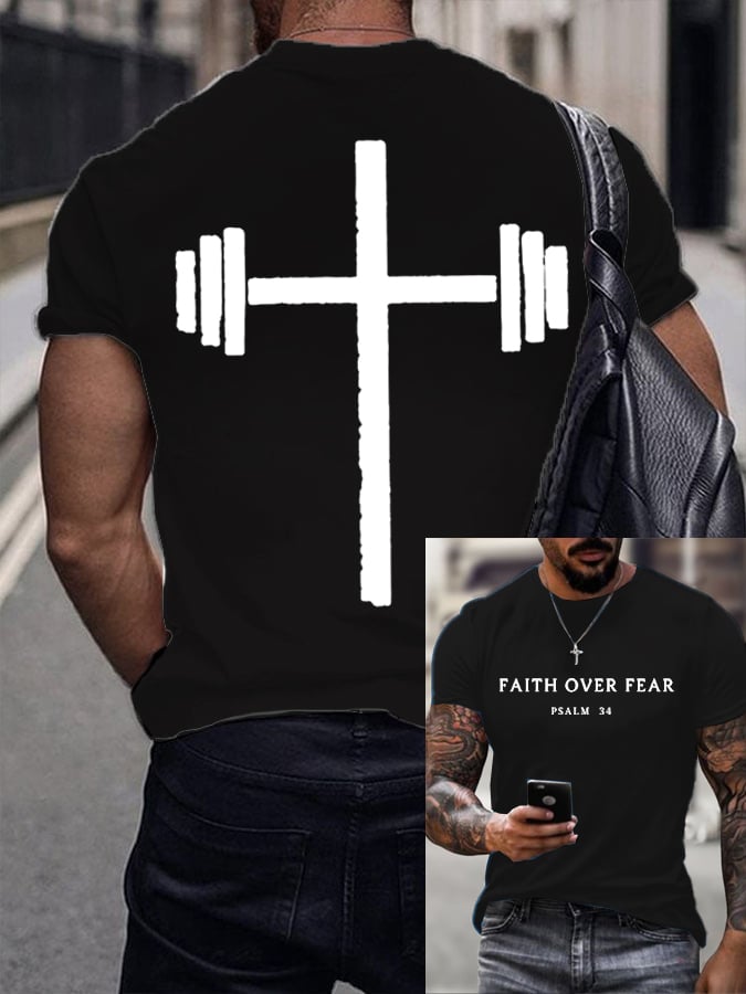 Men's Gym Faith Printed Shirt