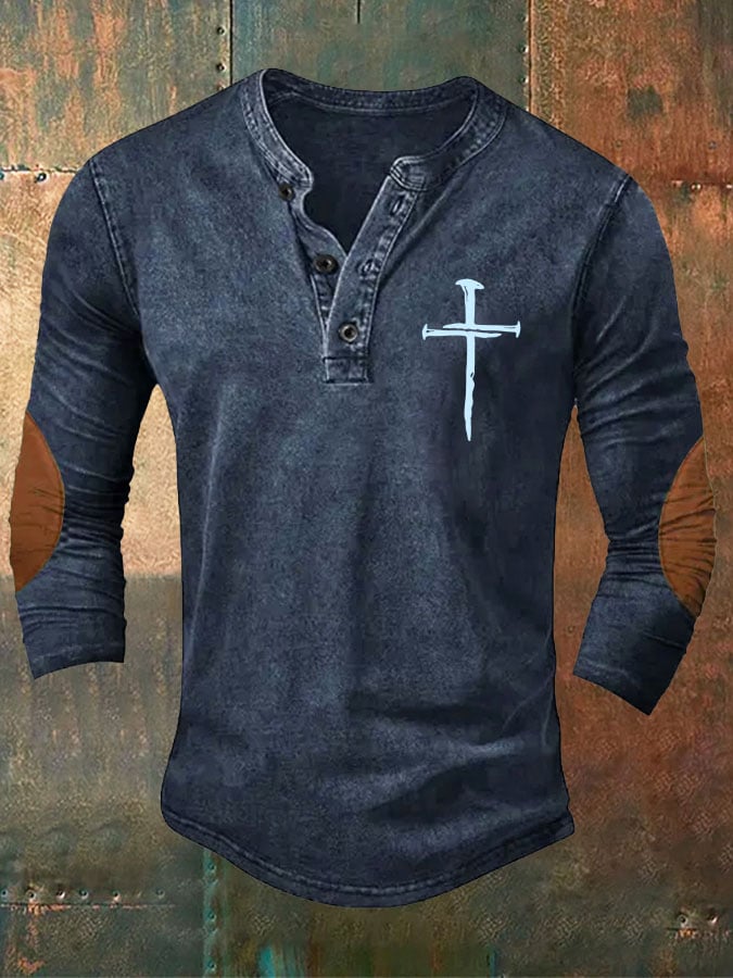Men's Faith Cross Print Top