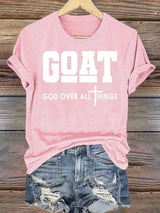 Women's  GOD OVER ALL THINGS printed T-shirt