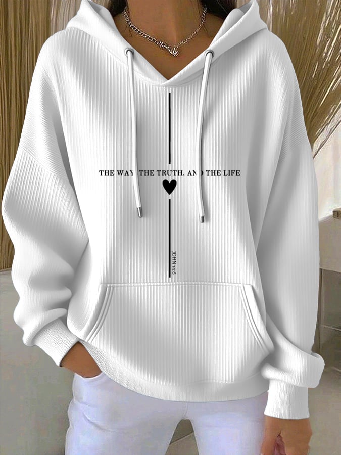 Women's Casual Faith Ribbed Hoodie