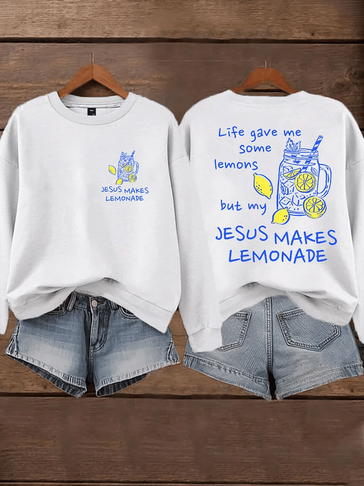 Women's Life Gave Me Some Lemons, But My Jesus Turned Them Into Lemonade Faith Print  Hoodie
