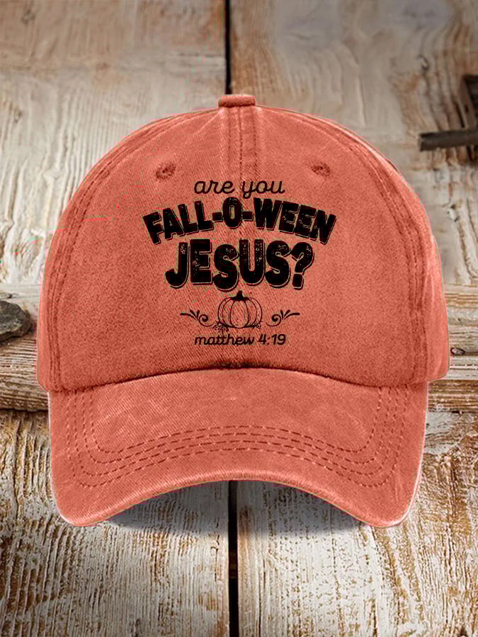 Unisex Vintage Are You Fall-O-Ween Jesus Print Hat