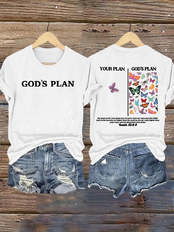 Women's  your-plan-and-god's-plan  Printed T-shirt