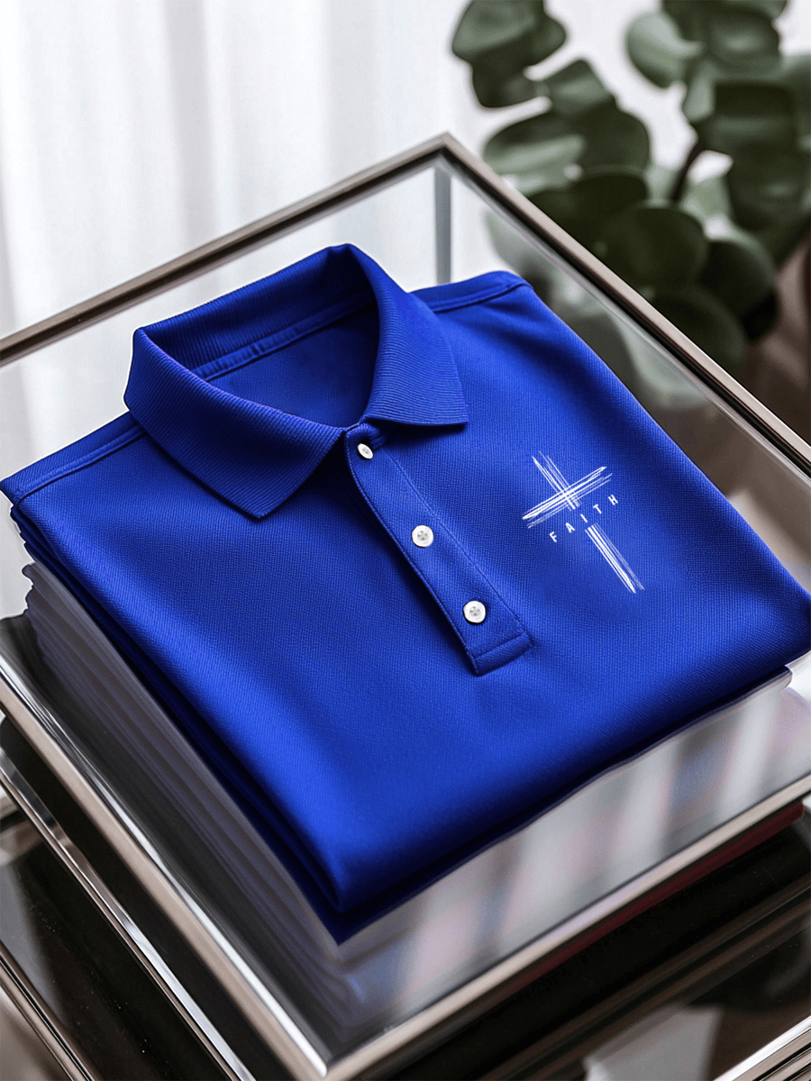Men's Faith Printed Casual Polo Shirt
