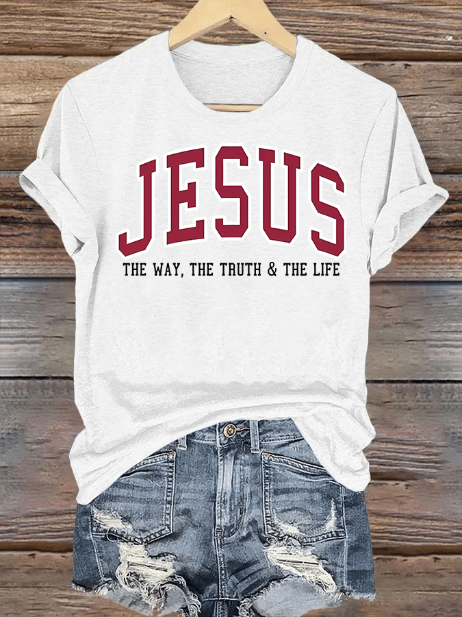 Women's  JESUS THE WAY, THE TRUTH & THE LIFE printed T-shirt