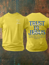 Men's   "Trust in Jesus" 37:5 Bible Verse Design  Print  T-Shirt
