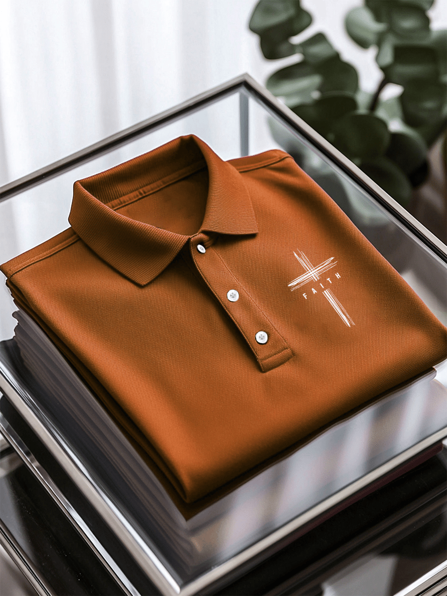 Men's Faith Printed Casual Polo Shirt