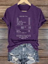 Women's  JESUS PAID IT ALL Print Round-Neck T-Shirt