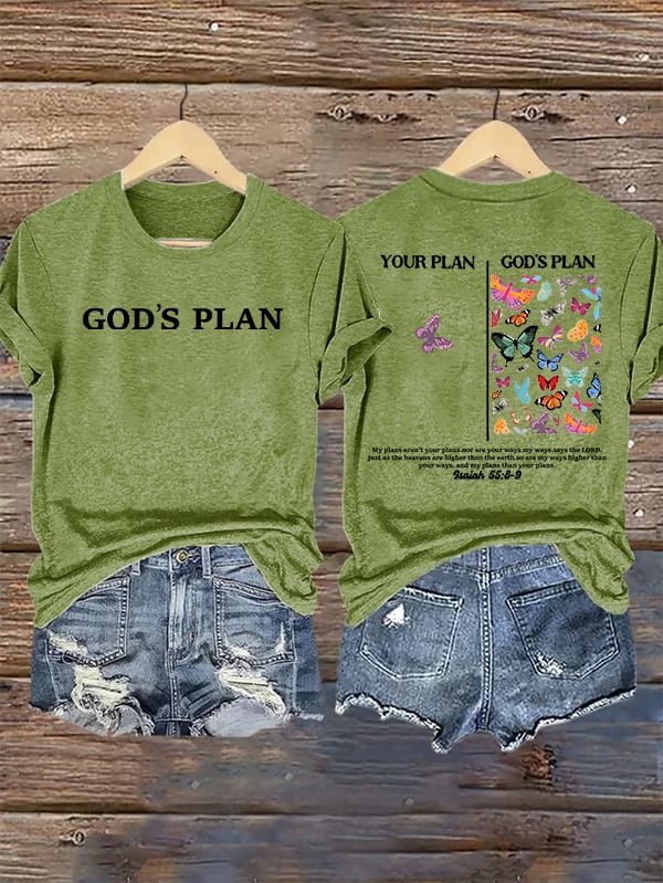 Women's  your-plan-and-god's-plan  Printed T-shirt