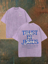 Unisex  "Trust in Jesus" 37:5 Bible Verse Design Print  Washable T-shirt