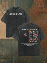 Unisex  your-plan-and-god's-plan  Washed  T-shirt