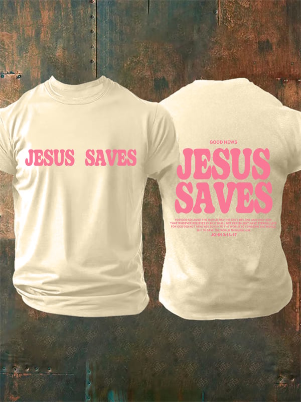 Men's  Jesus saves Print T-Shirt