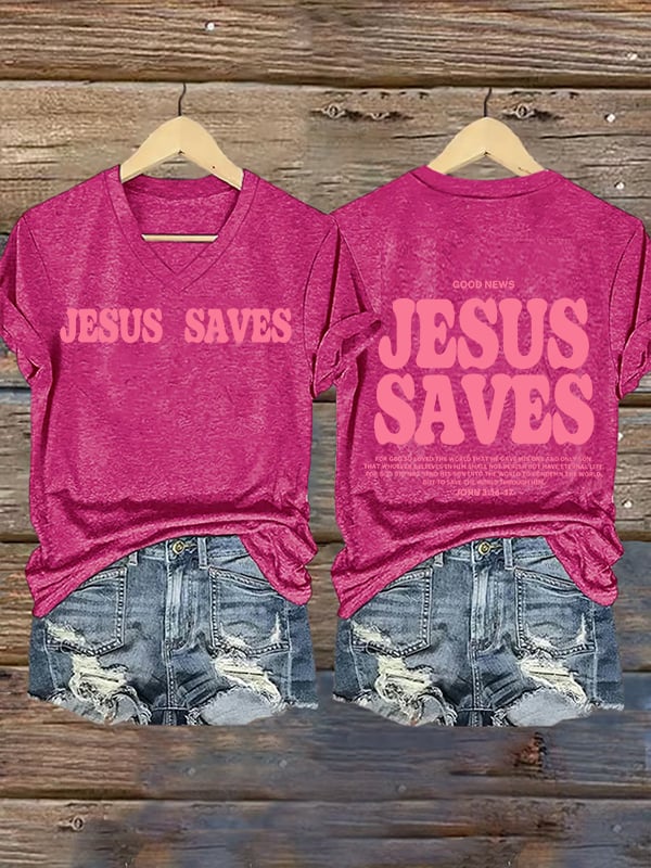 Women's  Jesus saves Print T-Shirt