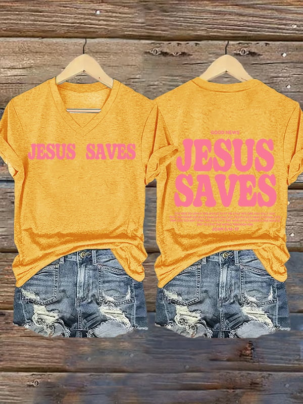 Women's  Jesus saves Print T-Shirt