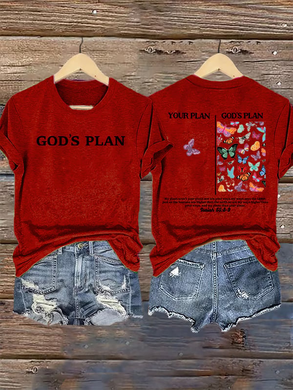 Women's  your-plan-and-god's-plan  Printed T-shirt