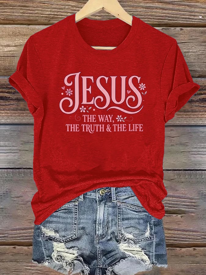 Women's  JESUS THE WAY Printed T-Shirt