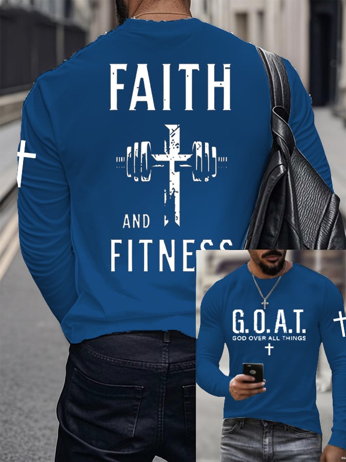 Men's Raven's Gym Faith  Printed Long Sleeve Top