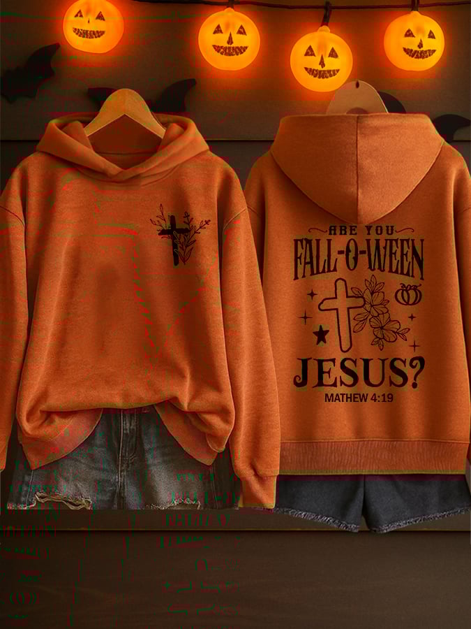 Women's Are You Fall-O-Ween Jesus Print Casual Sweatshirt