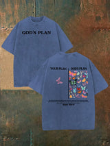 Unisex  your-plan-and-god's-plan  Washed  T-shirt