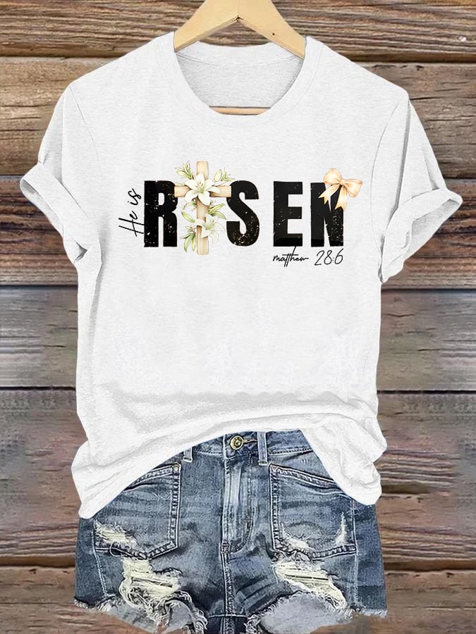 Women's  He is Risen Print T-Shirt