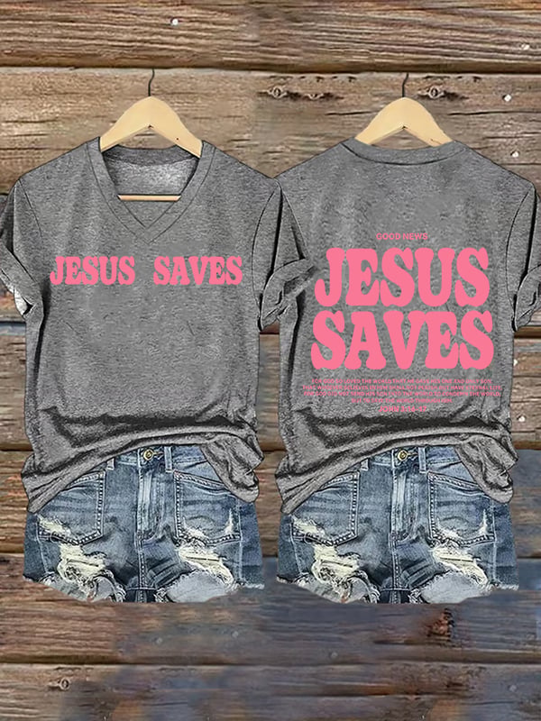 Women's  Jesus saves Print T-Shirt
