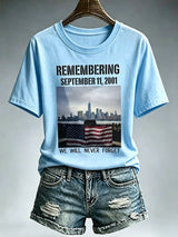 Women's Never Forget September 11 Print T-Shirt