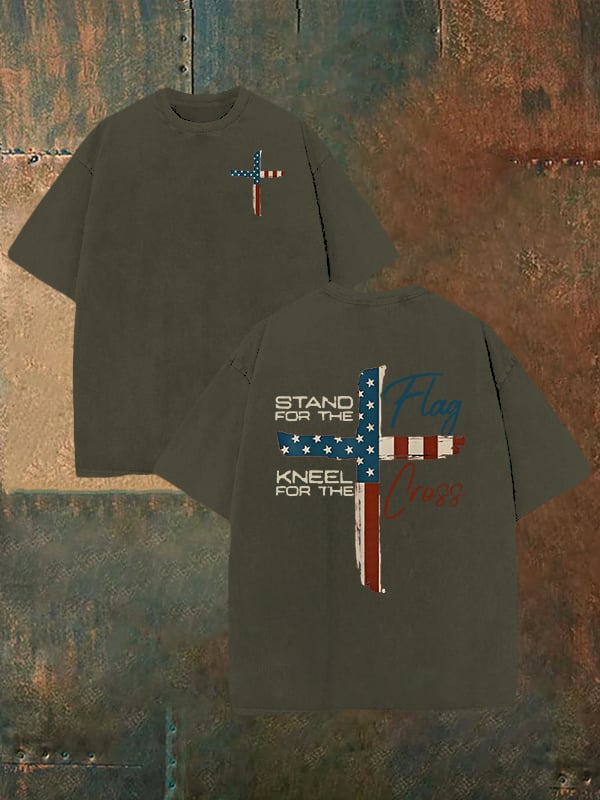 Unisex  STAND FOR THE KNEEL FOR THE Print  Washable T-shirt