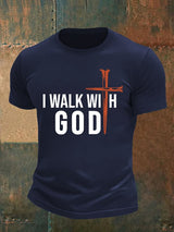 Men's  I Walk With God Print T-Shirt