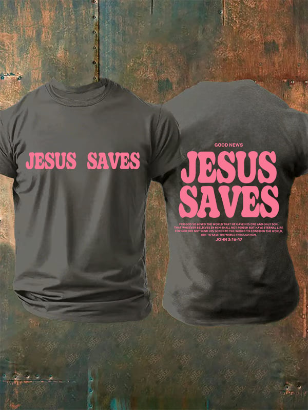 Men's  Jesus saves Print T-Shirt