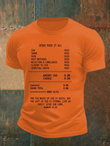 Men's JESUS PAID IT ALL Print Round-Neck T-Shirt