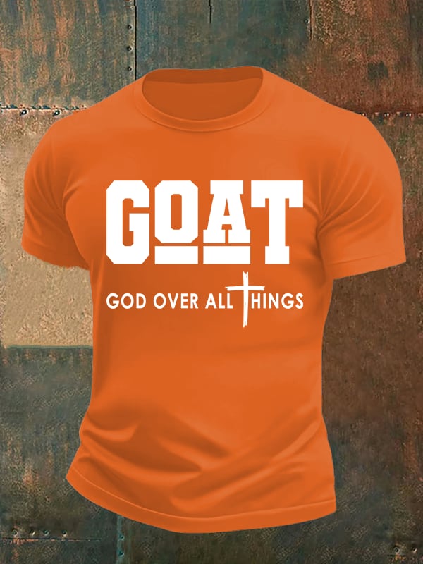 Men's  GOD OVER ALL THINGS printed T-shirt