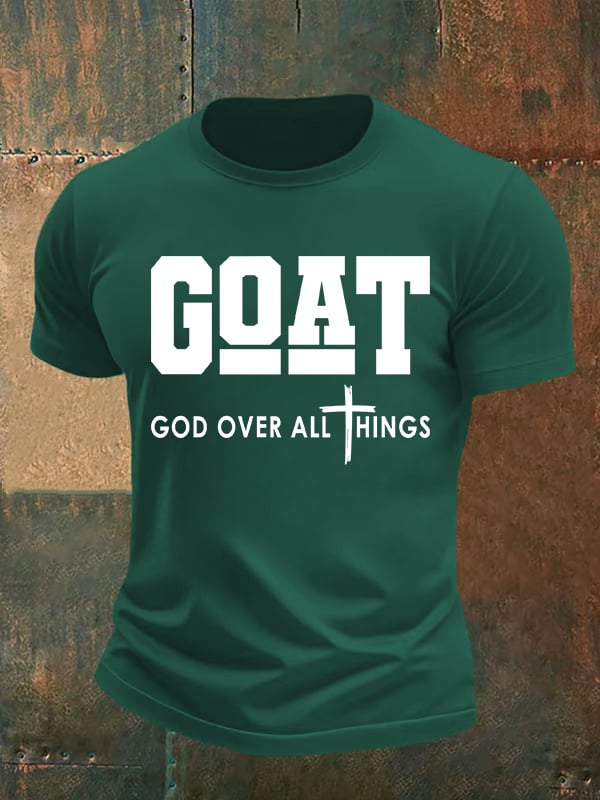Men's  GOD OVER ALL THINGS printed T-shirt