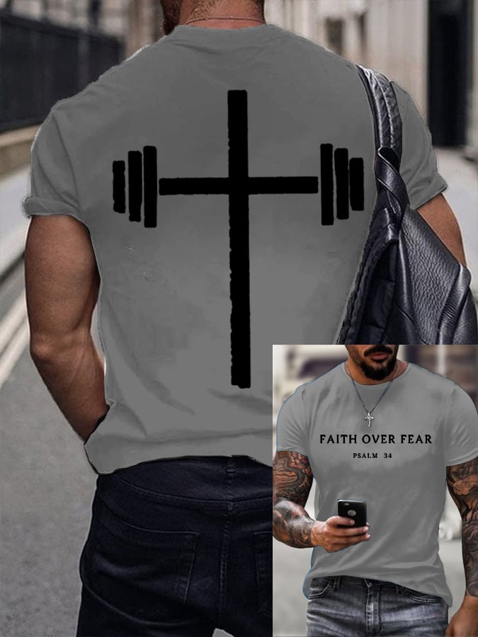 Men's Gym Faith Printed Shirt