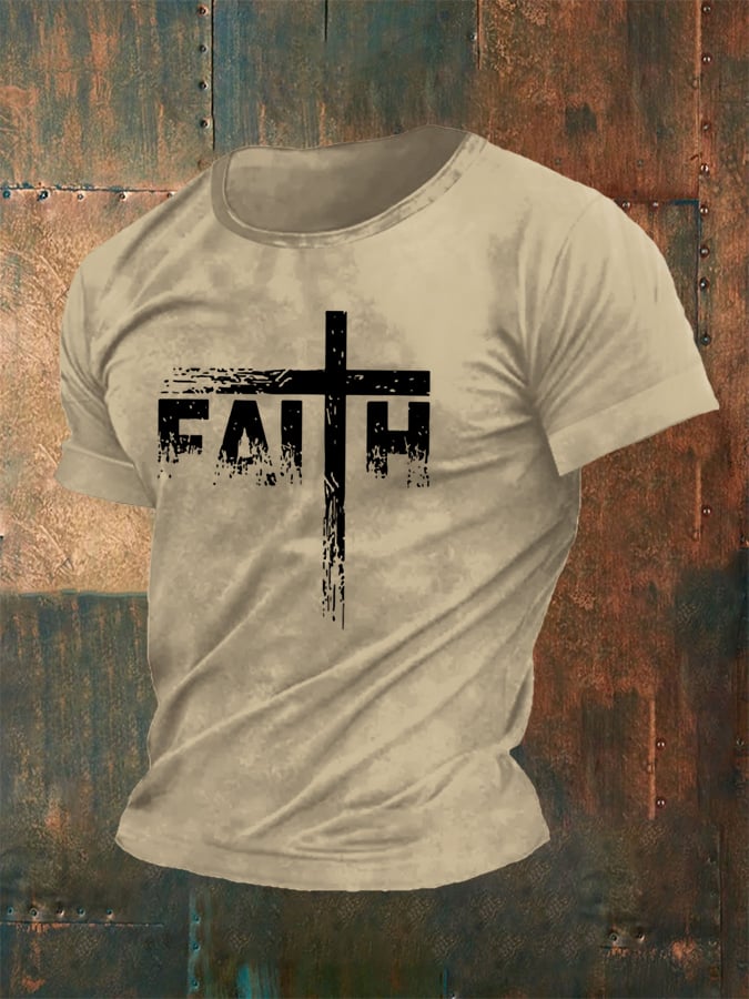 Men's Faith Cross Print Classic T-shirt