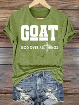 Women's  GOD OVER ALL THINGS printed T-shirt