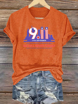 Women's  WE WILL NEVER FORGET Print Crew-Neck T-Shirt