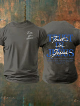 Men's   "Trust in Jesus" 37:5 Bible Verse Design  Print  T-Shirt