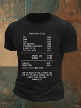 Men's JESUS PAID IT ALL Print Round-Neck T-Shirt