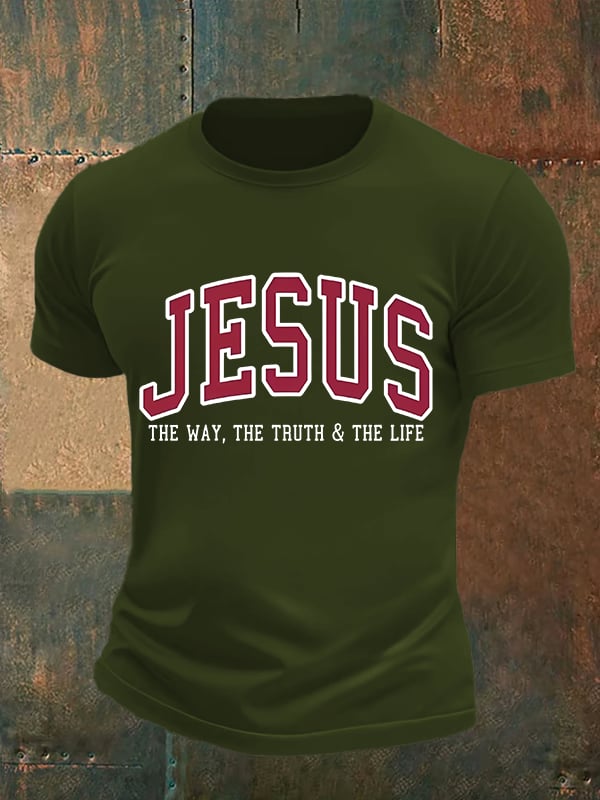 Men's  JESUS THE WAY, THE TRUTH & THE LIFE printed T-shirt