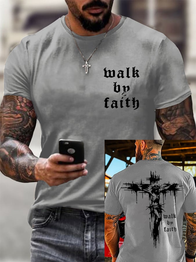 🔥Hot Sale Picks 🔥Men's Walk By Faith  Short-sleeved T-shirt