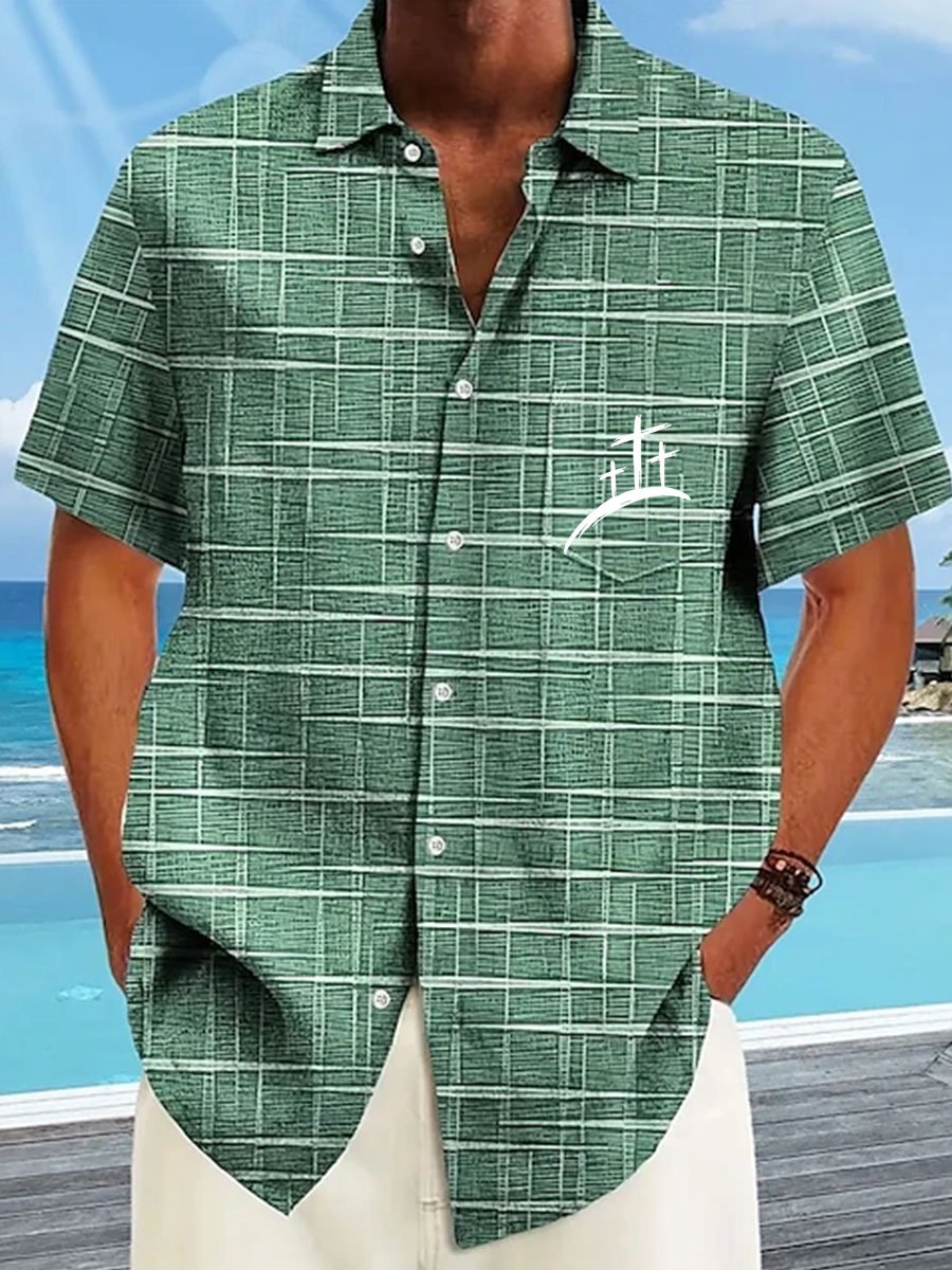 Men's Faith Cross Printed Casual Shirt