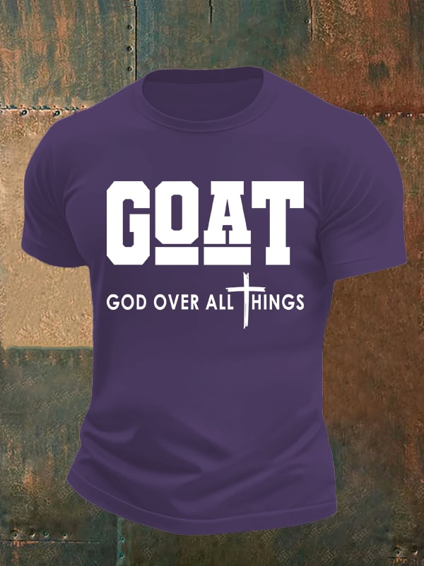 Men's  GOD OVER ALL THINGS printed T-shirt