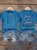 Women's  "Trust in Jesus" 37:5 Bible Verse Design Print T-Shirt