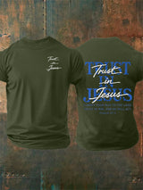 Men's   "Trust in Jesus" 37:5 Bible Verse Design  Print  T-Shirt