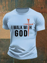 Men's  I Walk With God Print T-Shirt