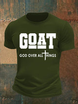 Men's  GOD OVER ALL THINGS printed T-shirt