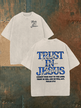 Unisex  "Trust in Jesus" 37:5 Bible Verse Design Print  Washable T-shirt
