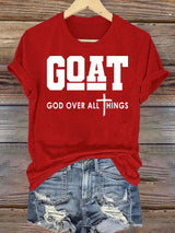 Women's  GOD OVER ALL THINGS printed T-shirt